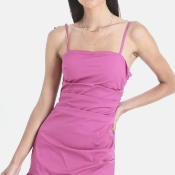 Nwt Pinko Italy magenta frilled dress Size 8 - Picture 1 of 12